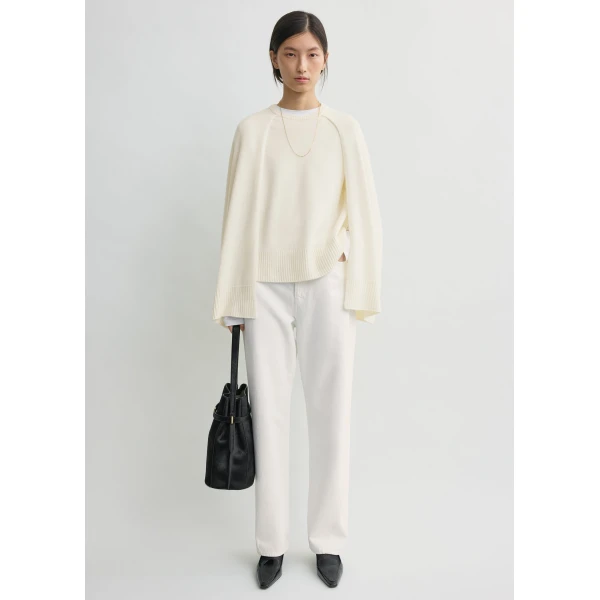Totême Crew cape knit in Ecru - Knitwear - Scandinavian Minimalist Luxury at Luxury Shoes 