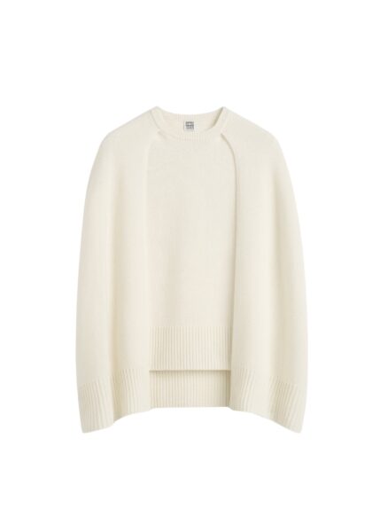 Totême Crew cape knit in Ecru - Knitwear - Scandinavian Minimalist Luxury at Luxury Shoes 