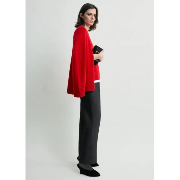 Totême Crew cape knit in Poppy - Knitwear - Scandinavian Minimalist Luxury at Luxury Shoes 