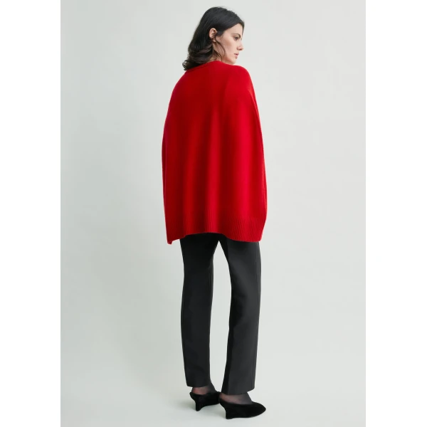 Totême Crew cape knit in Poppy - Knitwear - Scandinavian Minimalist Luxury at Luxury Shoes 