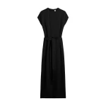 Totême Crew satin dress in Black - Dresses - Scandinavian Minimalist Luxury at Luxury Shoes 