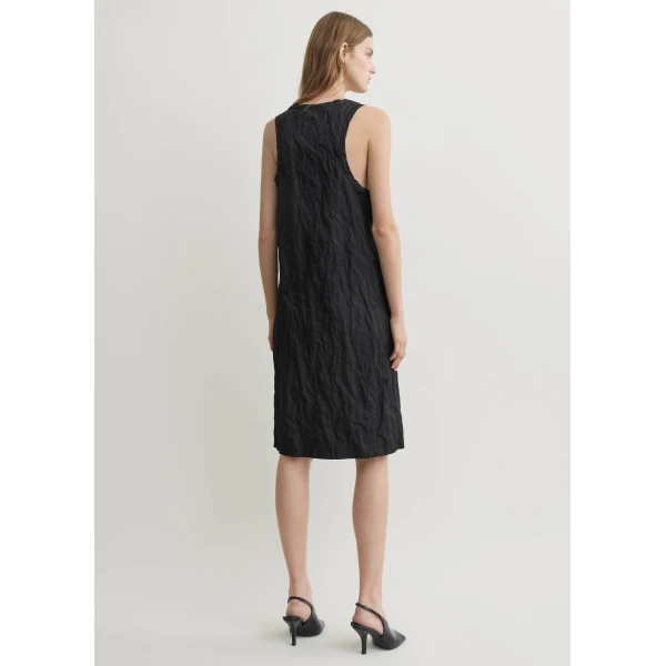 Totême Crinkled cotton tank dress in Black - Dresses - Scandinavian Minimalist Luxury at Luxury Shoes 
