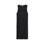 Totême Crinkled cotton tank dress in Black - Dresses - Scandinavian Minimalist Luxury at Luxury Shoes 