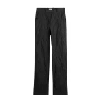 Totême Crinkled cotton trousers in Black - Pants - Scandinavian Minimalist Luxury at Luxury Shoes 