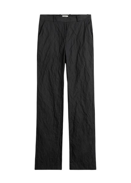 Totême Crinkled cotton trousers in Black - Pants - Scandinavian Minimalist Luxury at Luxury Shoes 