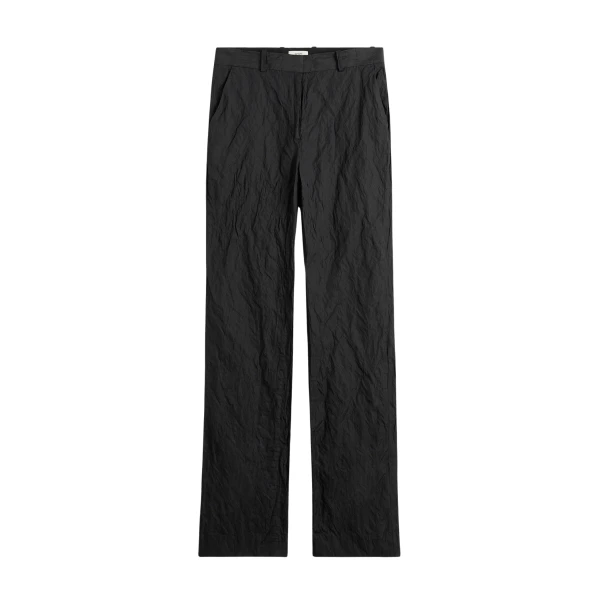 Totême Crinkled cotton trousers in Black - Pants - Scandinavian Minimalist Luxury at Luxury Shoes 