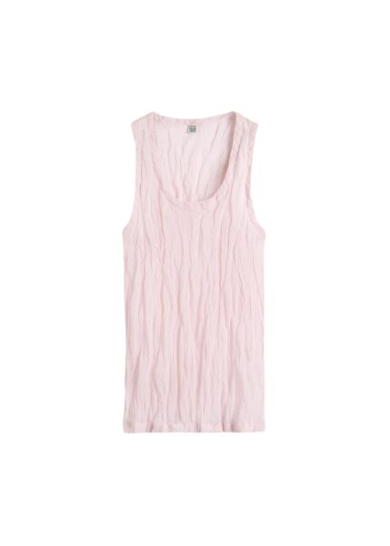 Totême Crinkled gauze tank in Bloom - Tops - Scandinavian Minimalist Luxury at Luxury Shoes 