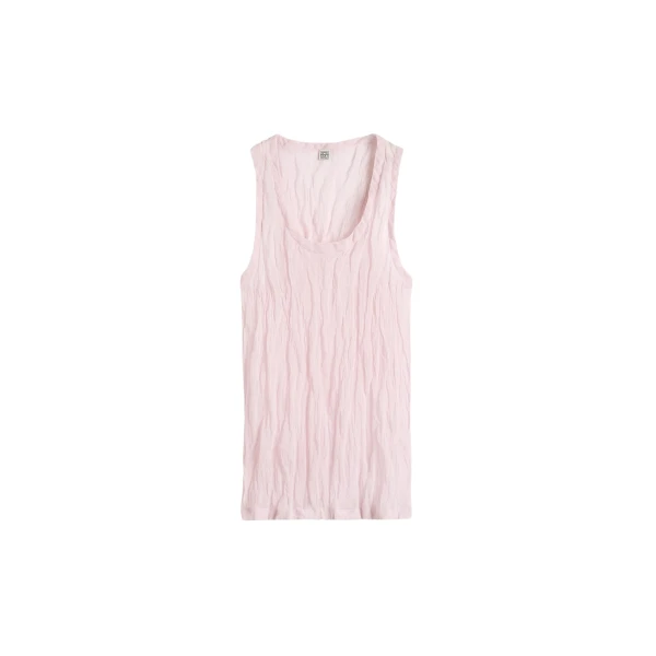 Totême Crinkled gauze tank in Bloom - Tops - Scandinavian Minimalist Luxury at Luxury Shoes 