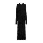 Totême Crinkled knit long-sleeve dress in Black - Dresses - Scandinavian Minimalist Luxury at Luxury Shoes 