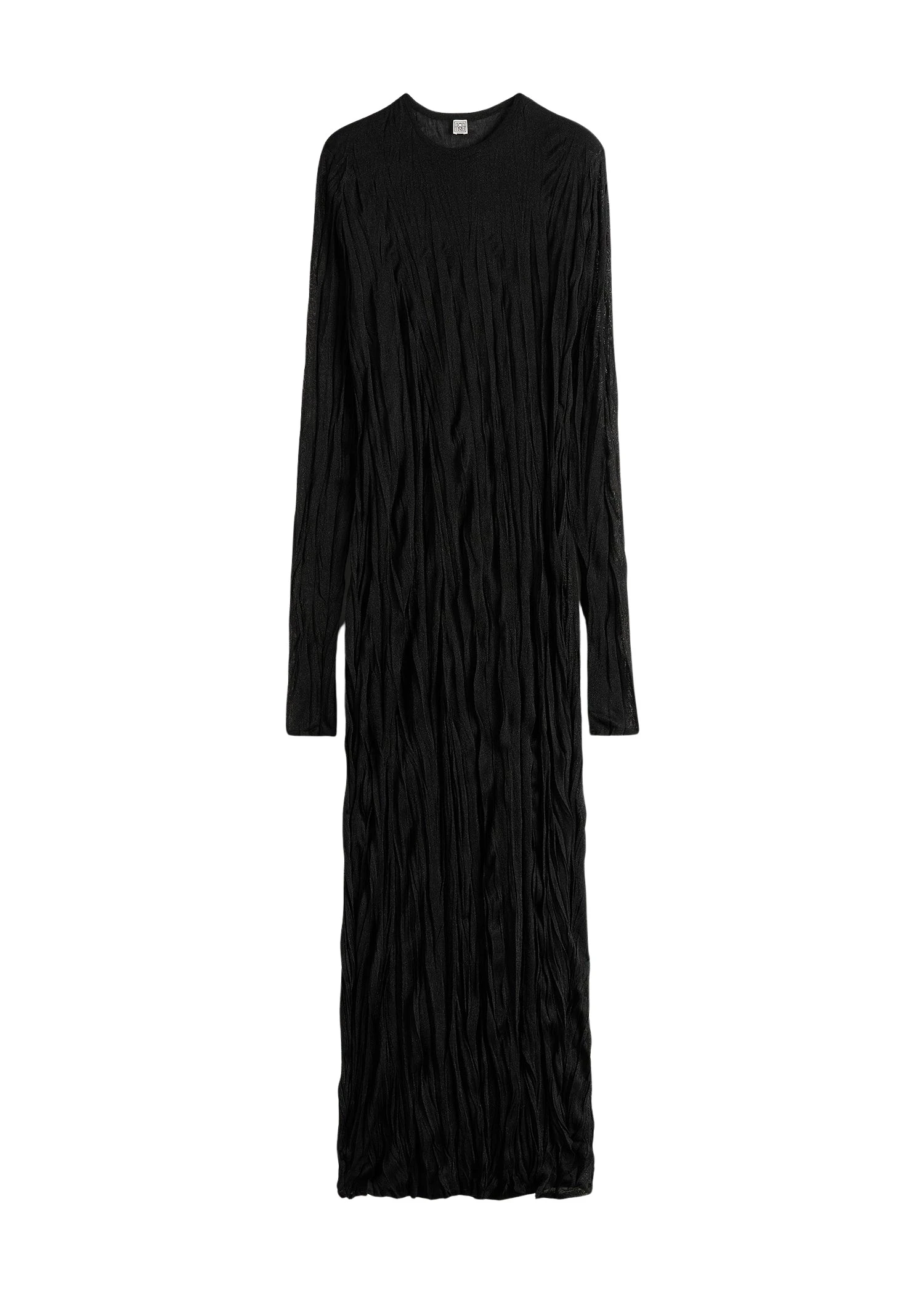 Toteme-Crinkled-knit-long-sleeve-dress-in-Black18039_nobg Totême Crinkled knit long-sleeve dress in Black - Dresses - Scandinavian Minimalist Luxury at Luxury Shoes
