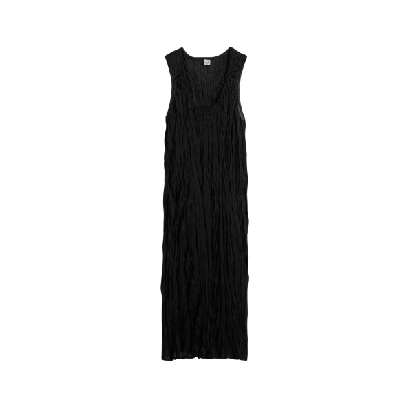 Totême Crinkled knit tank dress in Black - Dresses - Scandinavian Minimalist Luxury at Luxury Shoes 