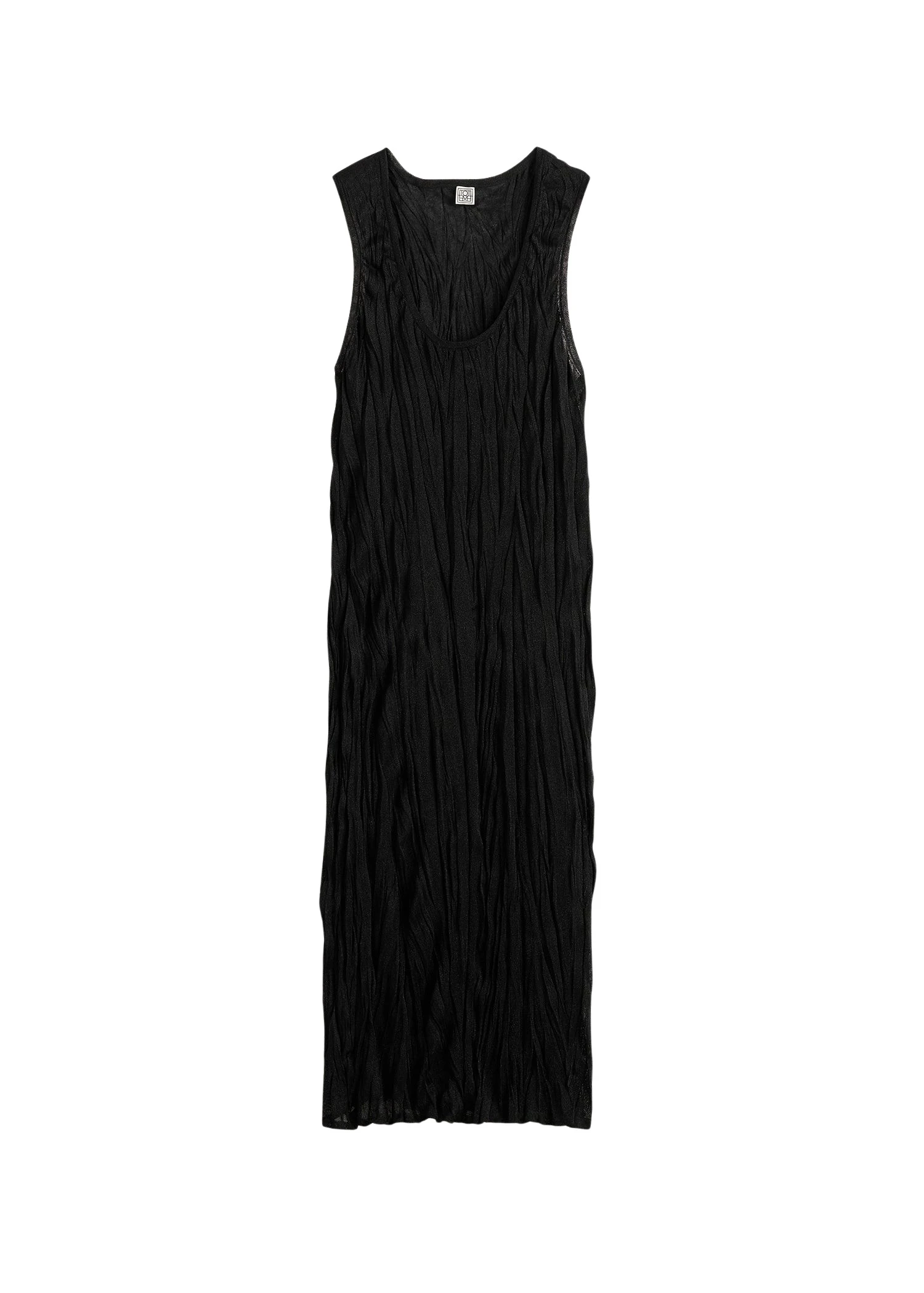 Toteme-Crinkled-knit-tank-dress-in-Black44649_nobg Totême Crinkled knit tank dress in Black - Dresses - Scandinavian Minimalist Luxury at Luxury Shoes