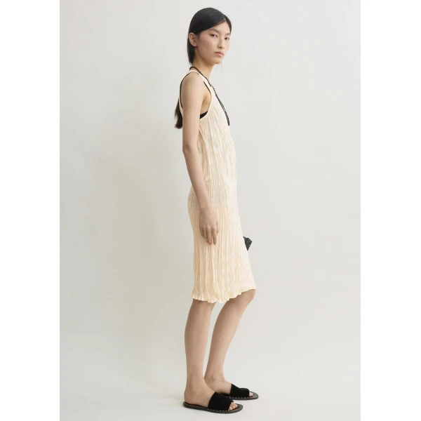 Totême Crinkled knit tank dress in Pale apricot - Dresses - Scandinavian Minimalist Luxury at Luxury Shoes 