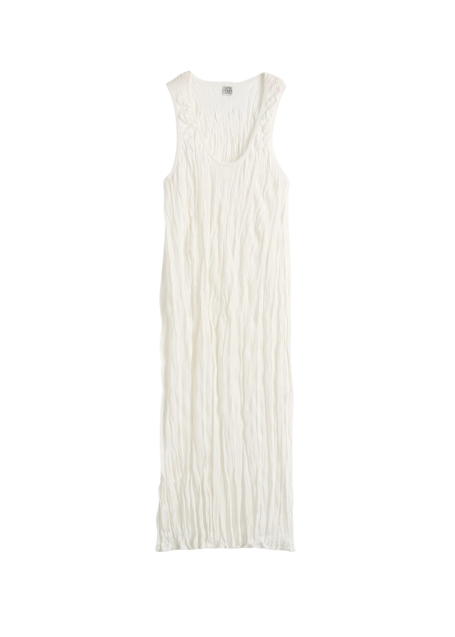 Toteme-Crinkled-knit-tank-dress-in-White66406_nobg Totême Crinkled knit tank dress in White - Dresses - Scandinavian Minimalist Luxury at Luxury Shoes