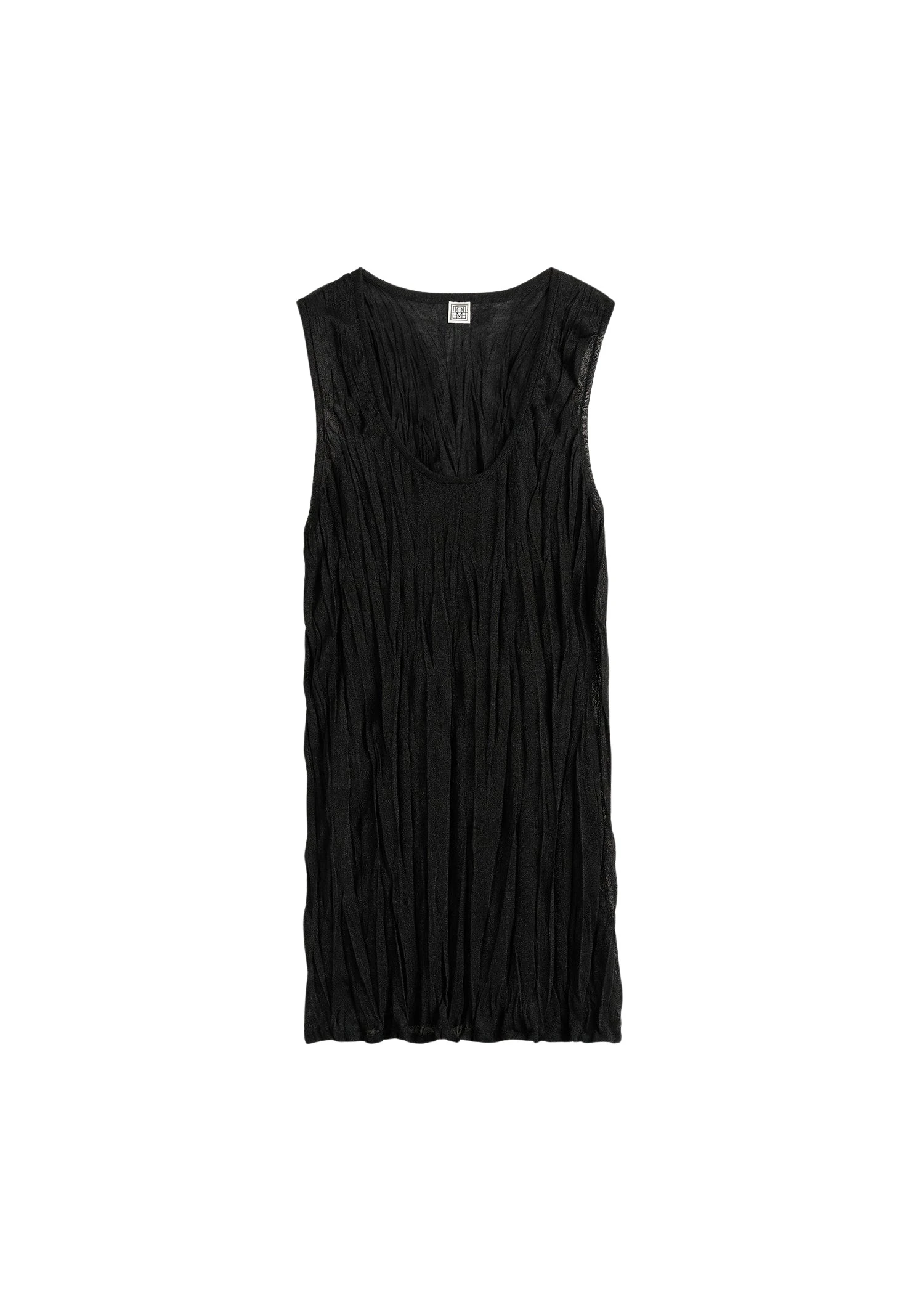Toteme-Crinkled-knit-tank-in-Black88268_nobg Totême Crinkled knit tank in Black - Knitwear - Scandinavian Minimalist Luxury at Luxury Shoes