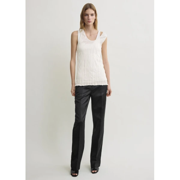 Totême Crinkled knit tank in White - Knitwear - Scandinavian Minimalist Luxury at Luxury Shoes 