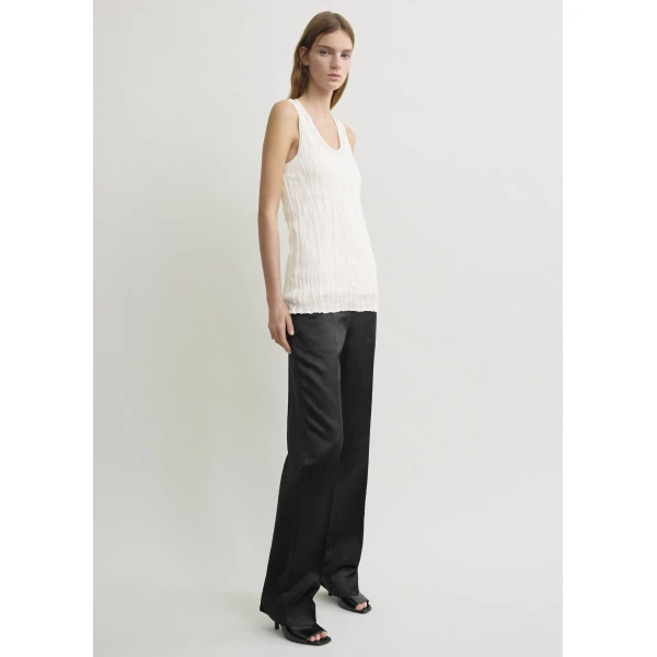 Totême Crinkled knit tank in White - Knitwear - Scandinavian Minimalist Luxury at Luxury Shoes 