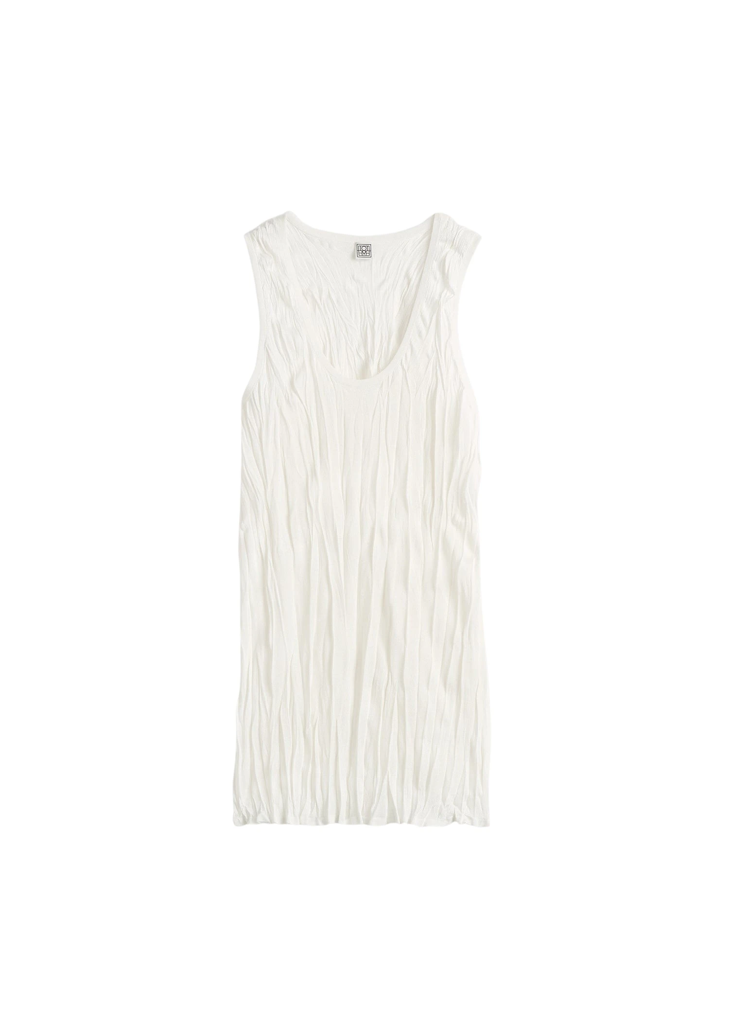 Toteme-Crinkled-knit-tank-in-White17467_nobg Totême Crinkled knit tank in White - Knitwear - Scandinavian Minimalist Luxury at Luxury Shoes