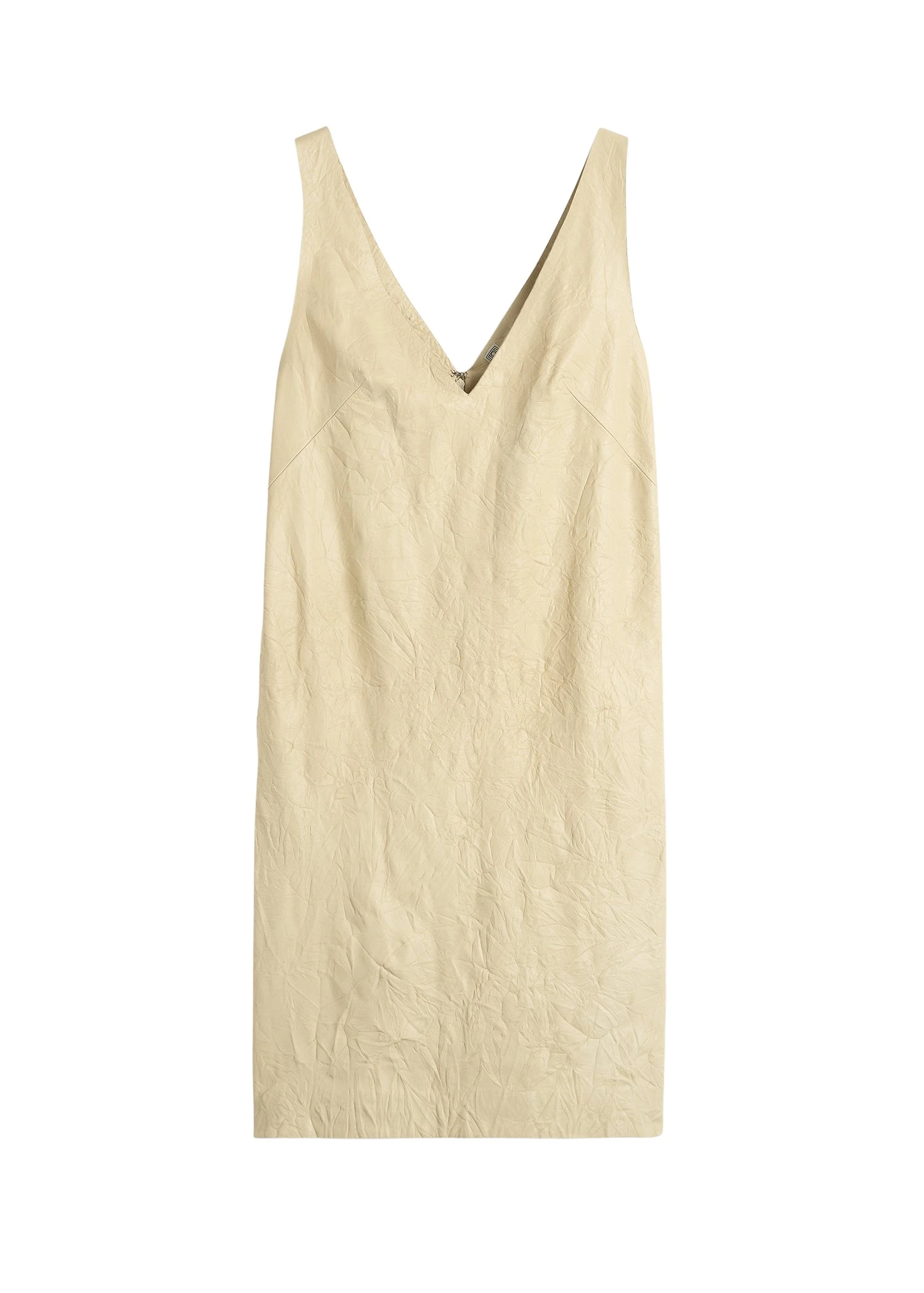 Toteme-Crinkled-leather-dress-in-Champagne22087_nobg Totême Crinkled leather dress in Champagne - Dresses - Scandinavian Minimalist Luxury at Luxury Shoes