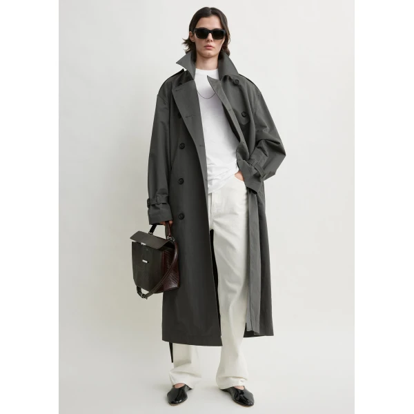Totême Crisp summer trench in Taupe - Coats - Scandinavian Minimalist Luxury at Luxury Shoes 