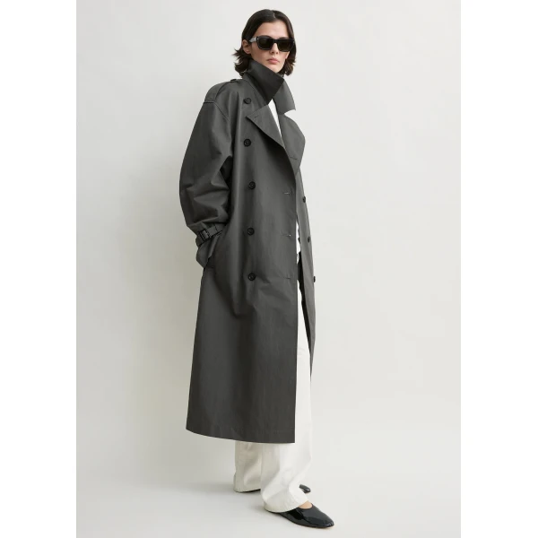 Totême Crisp summer trench in Taupe - Coats - Scandinavian Minimalist Luxury at Luxury Shoes 