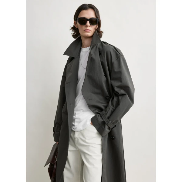 Totême Crisp summer trench in Taupe - Coats - Scandinavian Minimalist Luxury at Luxury Shoes 
