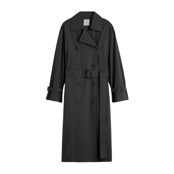 Totême Crisp summer trench in Washed black - Coats - Scandinavian Minimalist Luxury at Luxury Shoes 
