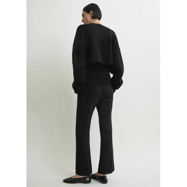 Totême Cropped oversized cardigan in Black - Knitwear - Scandinavian Minimalist Luxury at Luxury Shoes 