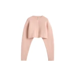Totême Cropped oversized cardigan in Flamingo - Knitwear - Scandinavian Minimalist Luxury at Luxury Shoes 
