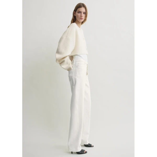 Totême Cropped oversized cardigan in Milk - Knitwear - Scandinavian Minimalist Luxury at Luxury Shoes 