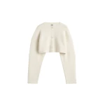 Totême Cropped oversized cardigan in Milk - Knitwear - Scandinavian Minimalist Luxury at Luxury Shoes 