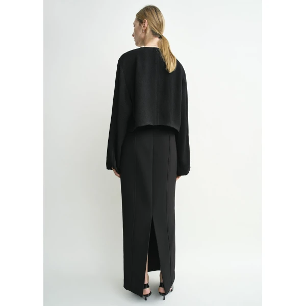 Totême Cropped sablé blouse in Black - Tops - Scandinavian Minimalist Luxury at Luxury Shoes 