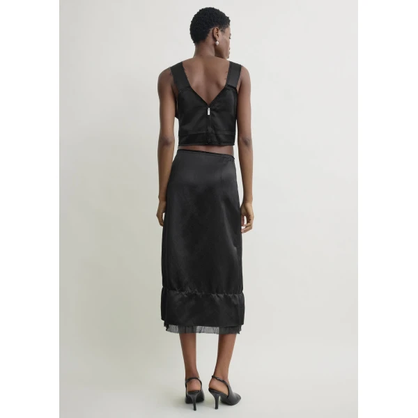 Totême Cropped satin camisole in Black - Tops - Scandinavian Minimalist Luxury at Luxury Shoes 