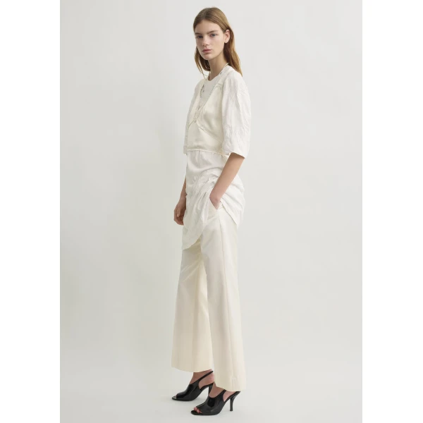 Totême Cropped satin camisole in Off-white - Tops - Scandinavian Minimalist Luxury at Luxury Shoes 