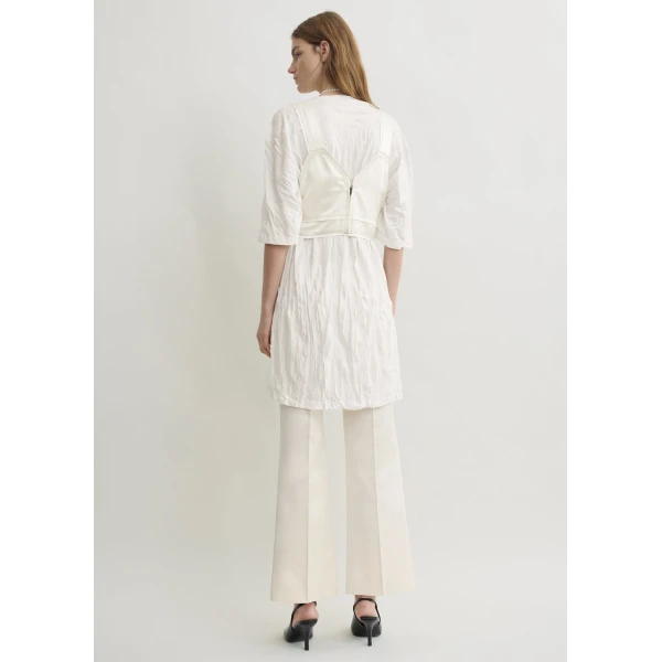 Totême Cropped satin camisole in Off-white - Tops - Scandinavian Minimalist Luxury at Luxury Shoes 
