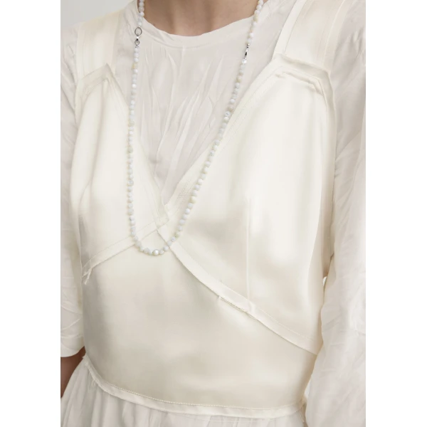 Totême Cropped satin camisole in Off-white - Tops - Scandinavian Minimalist Luxury at Luxury Shoes 