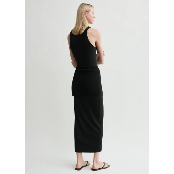 Totême Curved rib tank dress in Black - Dresses - Scandinavian Minimalist Luxury at Luxury Shoes 