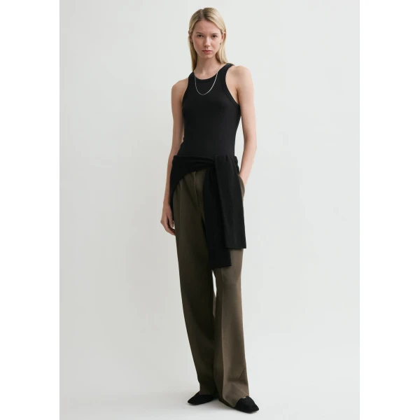 Totême Curved rib tank in Black - Tops - Scandinavian Minimalist Luxury at Luxury Shoes 