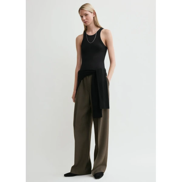 Totême Curved rib tank in Black - Tops - Scandinavian Minimalist Luxury at Luxury Shoes 