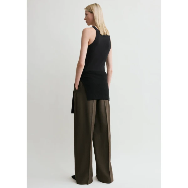 Totême Curved rib tank in Black - Tops - Scandinavian Minimalist Luxury at Luxury Shoes 