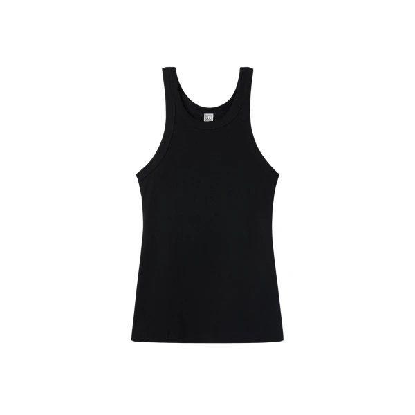 Totême Curved rib tank in Black - Tops - Scandinavian Minimalist Luxury at Luxury Shoes 