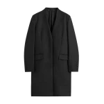 Totême Deep pleat coat in Charcoal melange - Coats - Scandinavian Minimalist Luxury at Luxury Shoes 