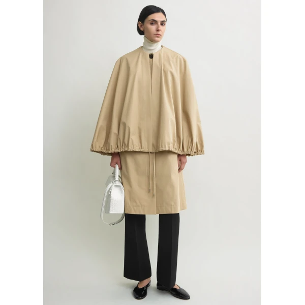Totême Detachable cape coat in Beige - Coats - Scandinavian Minimalist Luxury at Luxury Shoes 