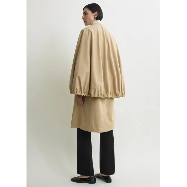Totême Detachable cape coat in Beige - Coats - Scandinavian Minimalist Luxury at Luxury Shoes 