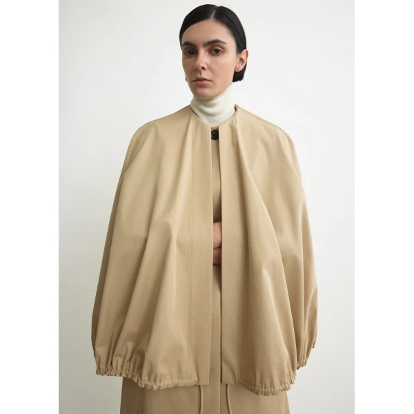 Totême Detachable cape coat in Beige - Coats - Scandinavian Minimalist Luxury at Luxury Shoes 