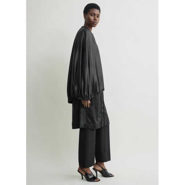 Totême Detachable cape evening coat in Black - Coats - Scandinavian Minimalist Luxury at Luxury Shoes 