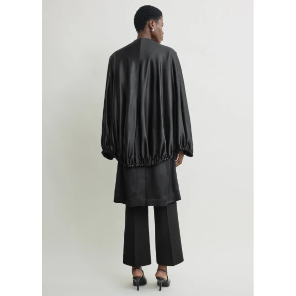 Totême Detachable cape evening coat in Black - Coats - Scandinavian Minimalist Luxury at Luxury Shoes 