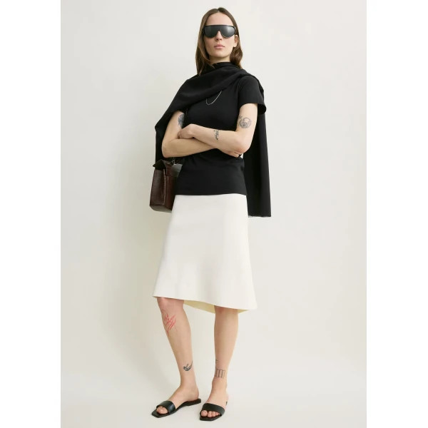 Totême Dipped knit skirt in White - Skirts - Scandinavian Minimalist Luxury at Luxury Shoes 
