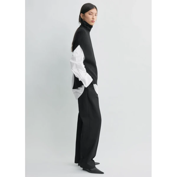 Totême Double-knit cape knit in Black - Knitwear - Scandinavian Minimalist Luxury at Luxury Shoes 