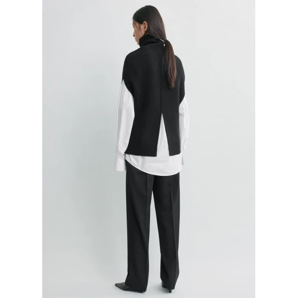 Totême Double-knit cape knit in Black - Knitwear - Scandinavian Minimalist Luxury at Luxury Shoes 